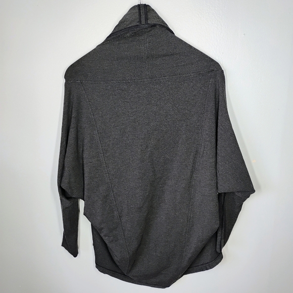 Lululemon To & Flow Wrap Cardigan Womens 4 Heathered Mod Black Athleisure Comfy - Picture 5 of 13